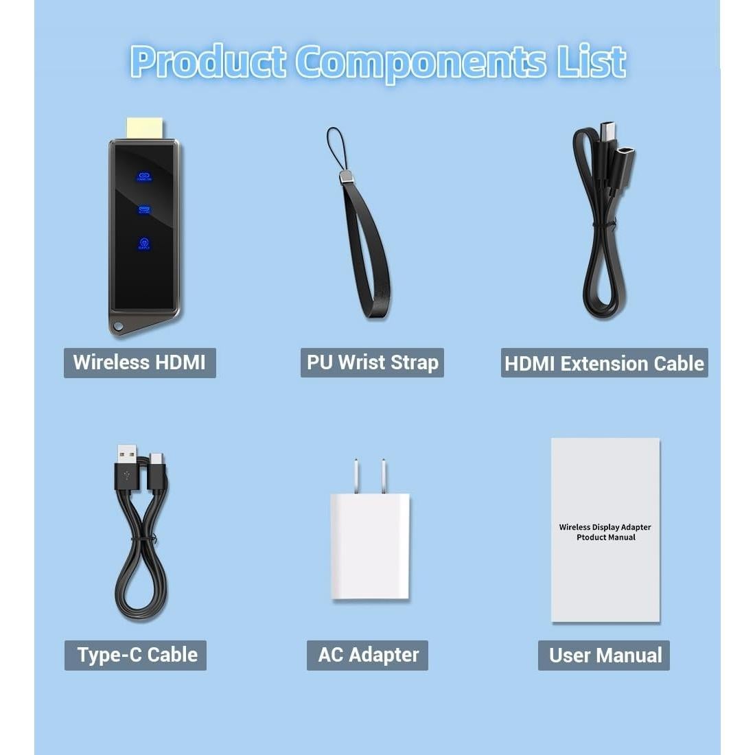 Adaptador HDMI Inalámbrico BRAIDOL Q8PLUS 4K 5m Miracast