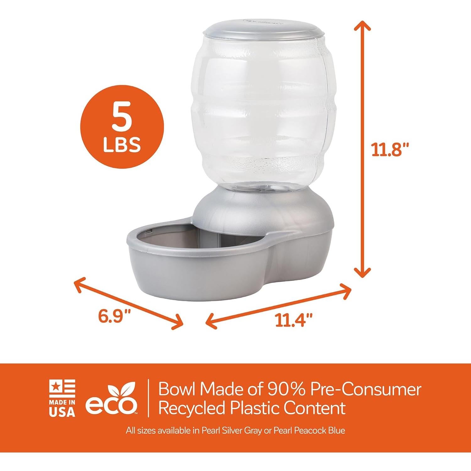 Alimentador Automático Petmate Replendish 2,27 kg Gris