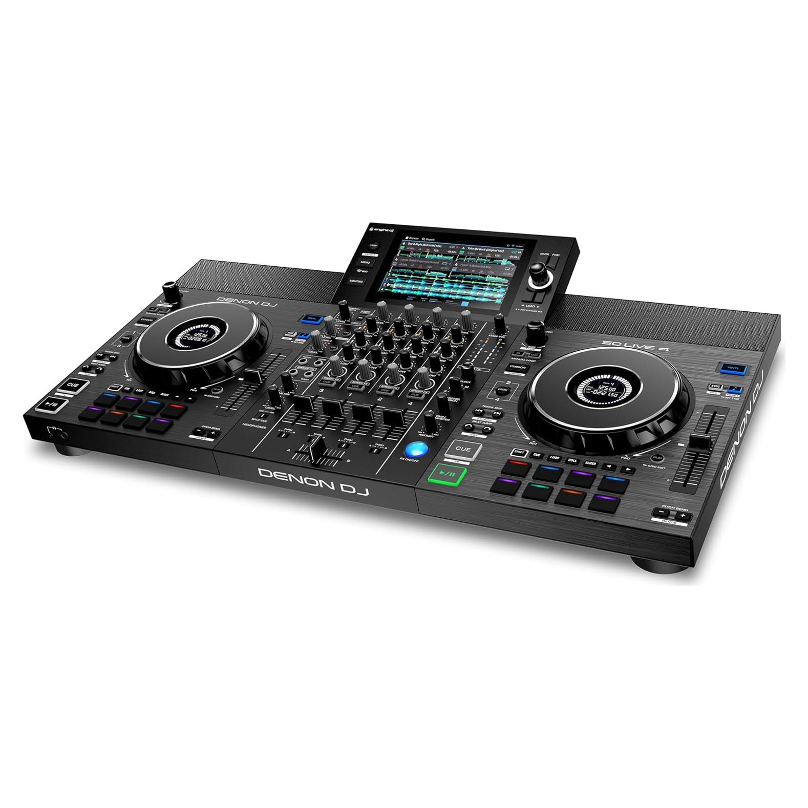 Controlador DJ Denon SC LIVE 4 con altavoces y Wi-Fi