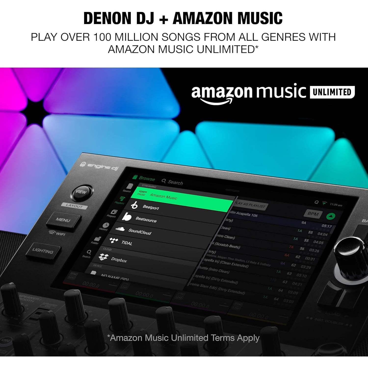 Controlador DJ Denon SC LIVE 4 con altavoces y Wi-Fi