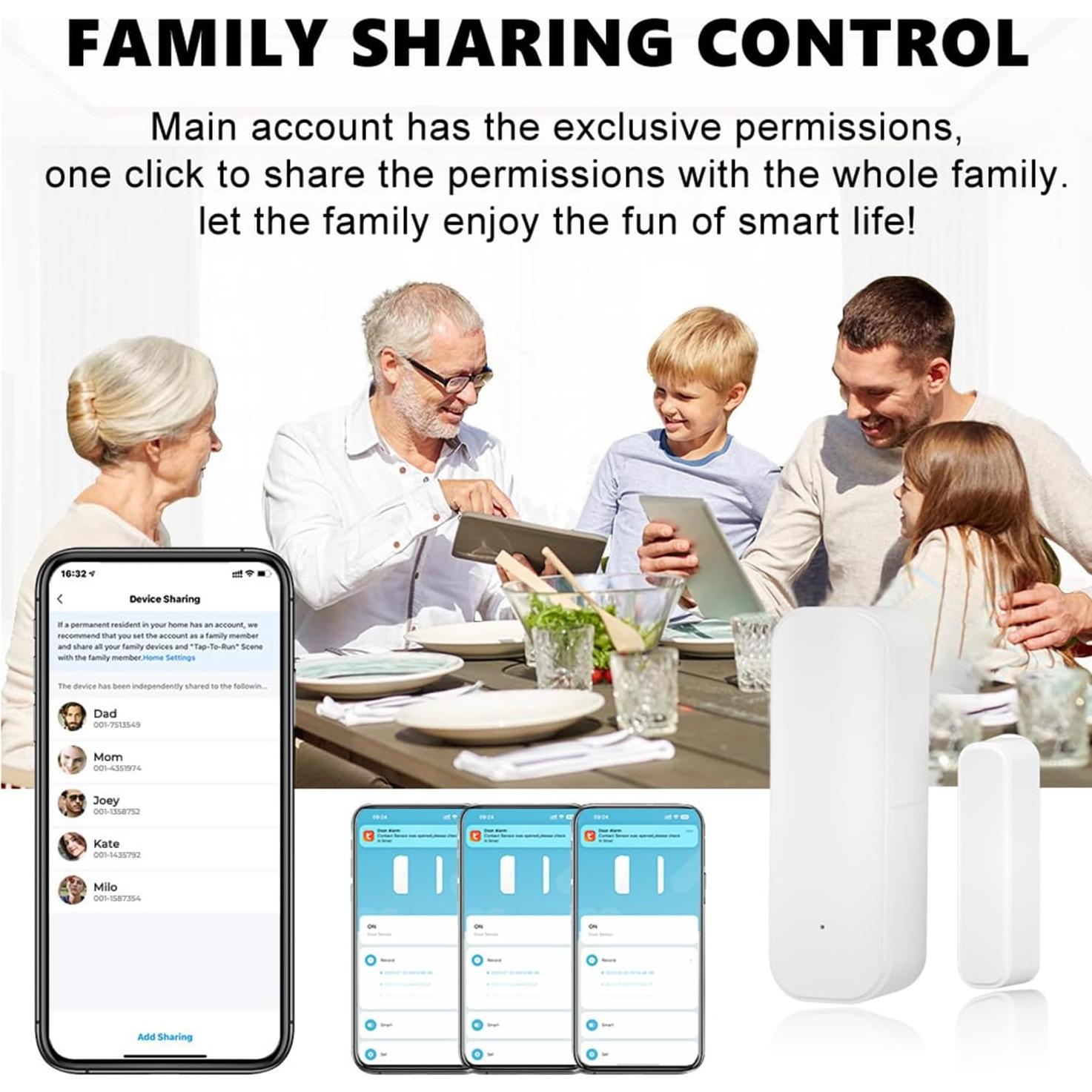 Sensor de Puerta WiFi Gaoducash 3 Pack con Alertas