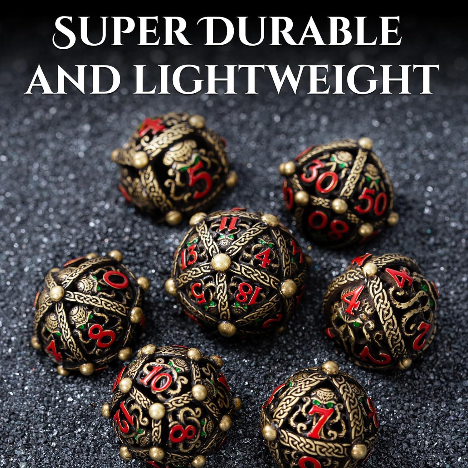 Juego de Dados Redondos de Metal Soar Forge - Cthulhu Bronce Antiguo