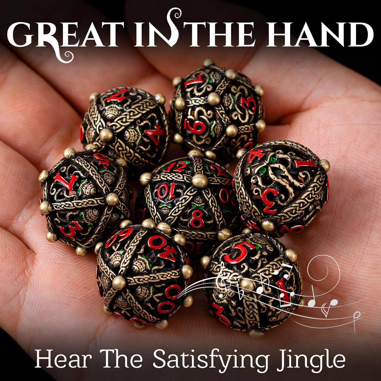 Juego de Dados Redondos de Metal Soar Forge - Cthulhu Bronce Antiguo