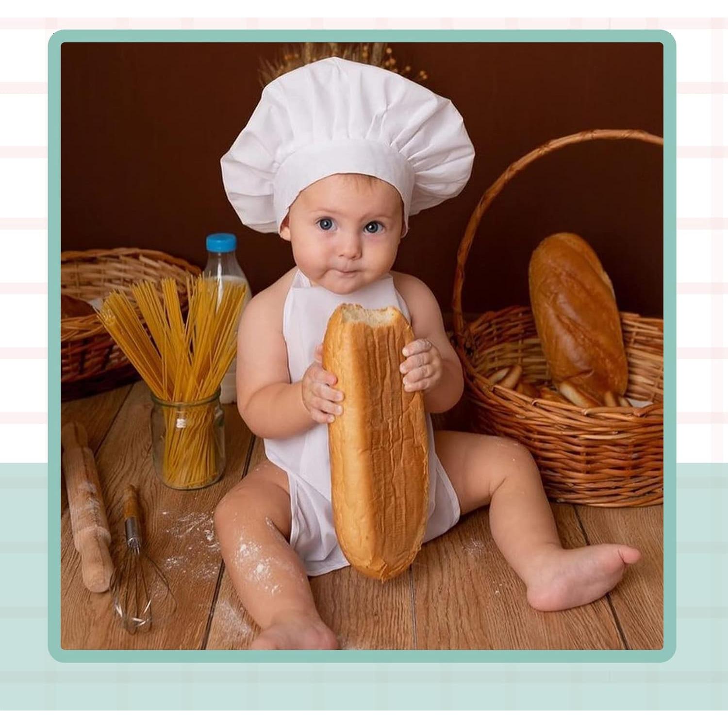 Traje de Chef para Bebés KHC-KHF con Sombrero y Delantal 0-6m