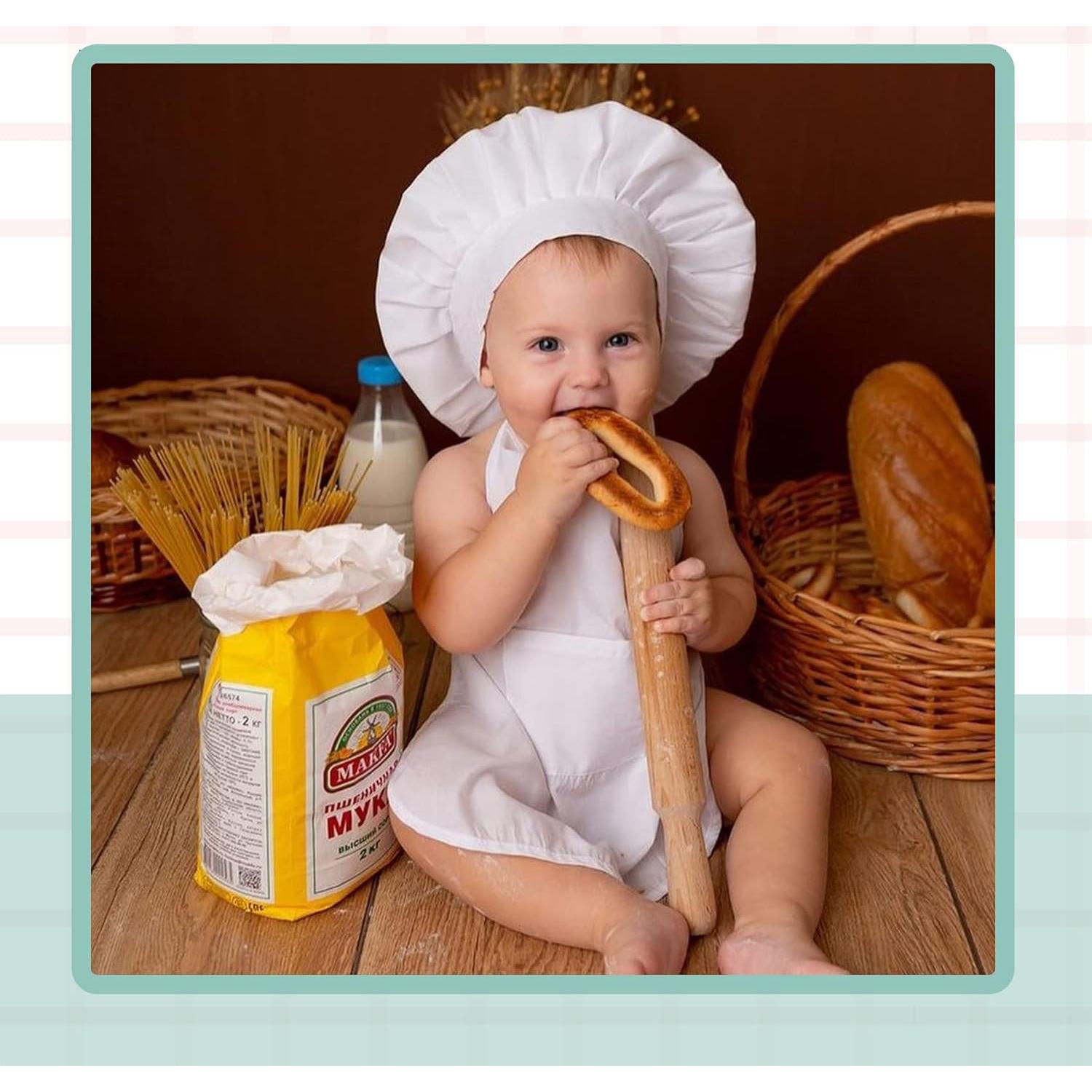 Traje de Chef para Bebés KHC-KHF con Sombrero y Delantal 0-6m