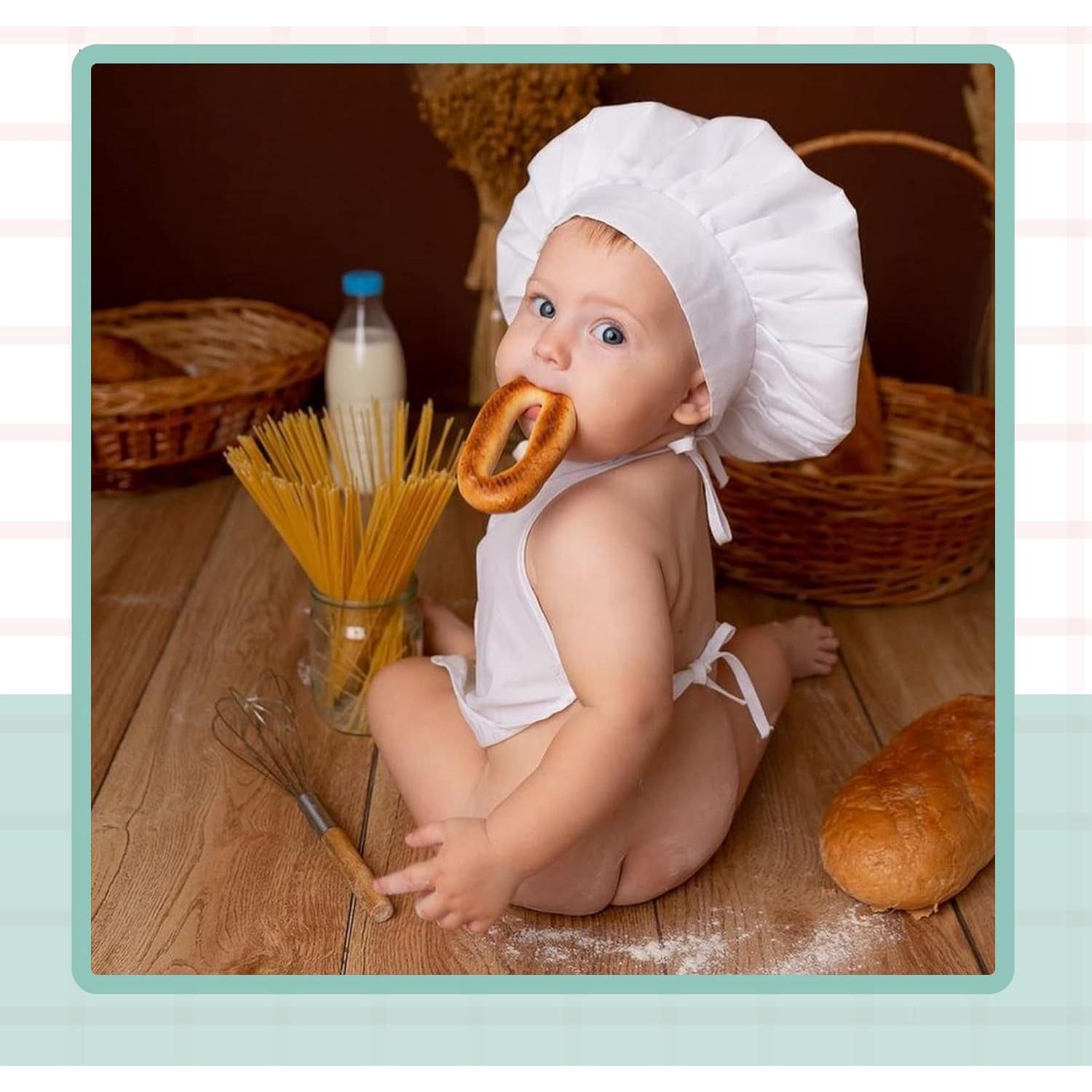 Traje de Chef para Bebés KHC-KHF con Sombrero y Delantal 0-6m