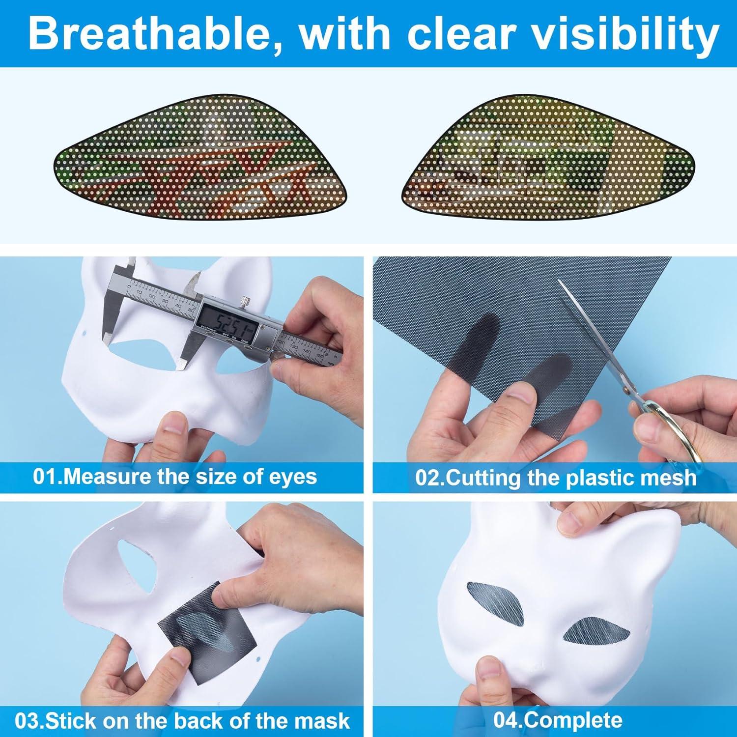 PAGOW Malla de Ojos de Fursuit Negra 5 Hojas 300x200mm PVC