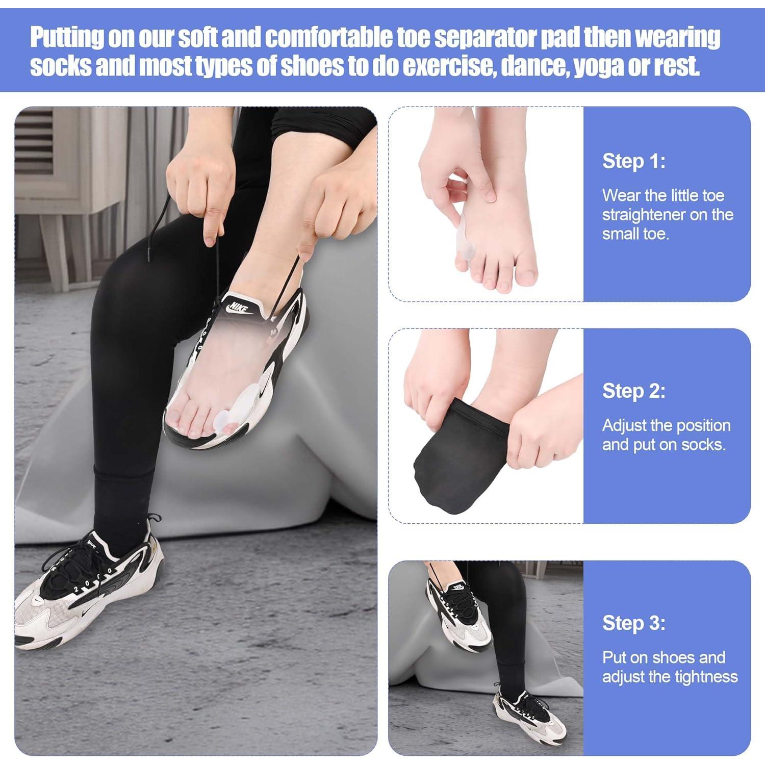 Separadores de Dedo Pequeño de Gel DYKOOK - 3 Pares para Bunionette