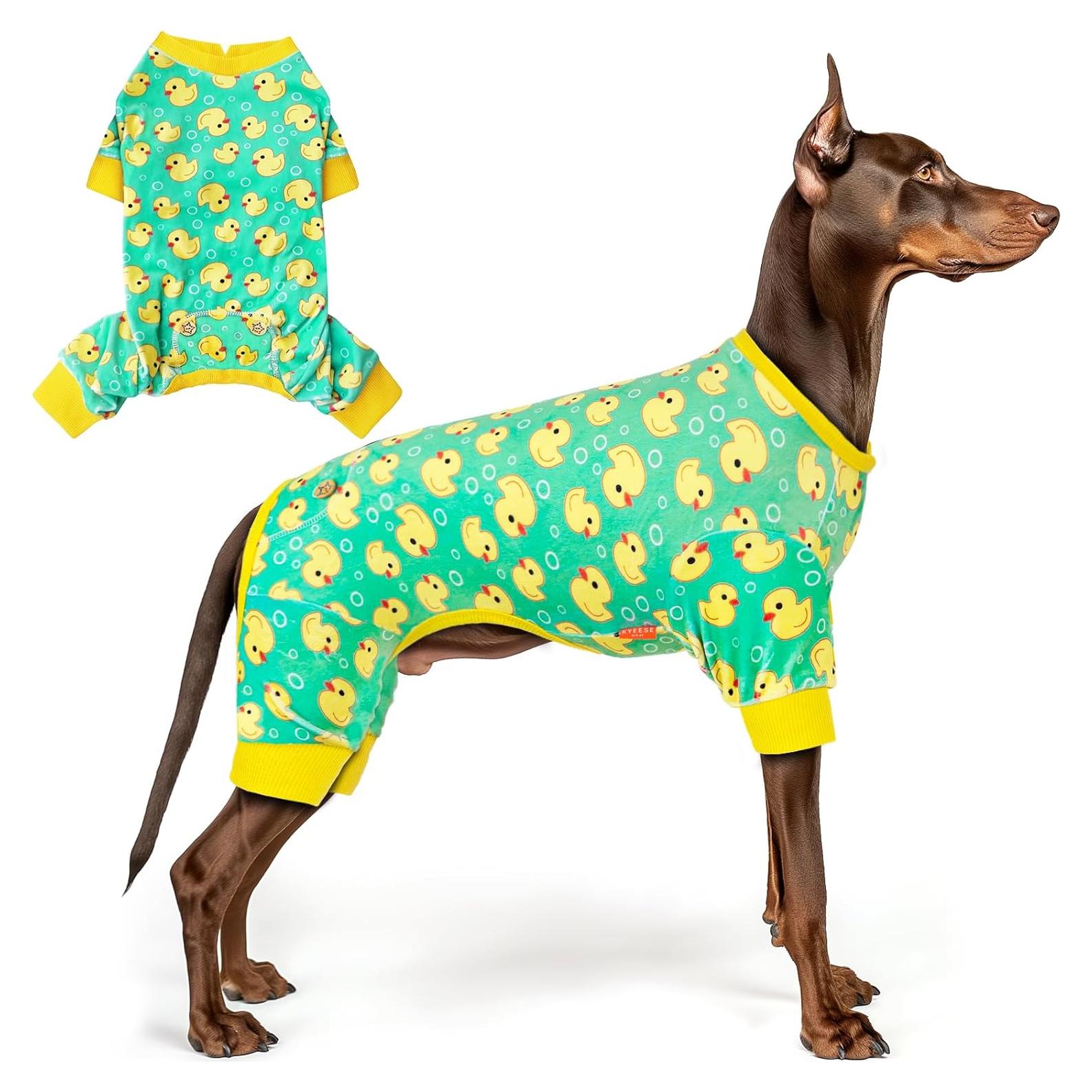 Pijamas para Perros KYEESE Terciopelo Amarillo 3X-Large
