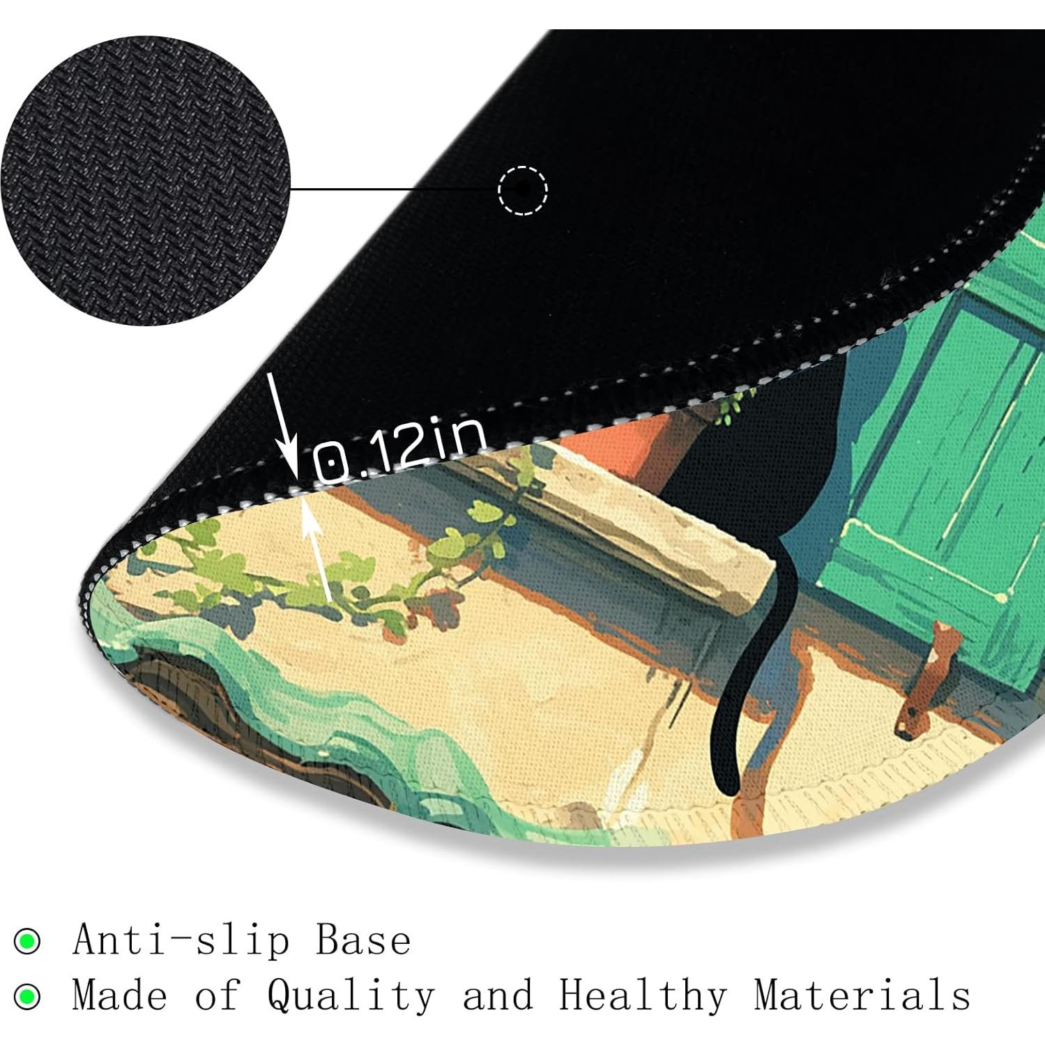 Alfombrilla de Ratón Gctriki Gato Negro Anime 22cm Antideslizante