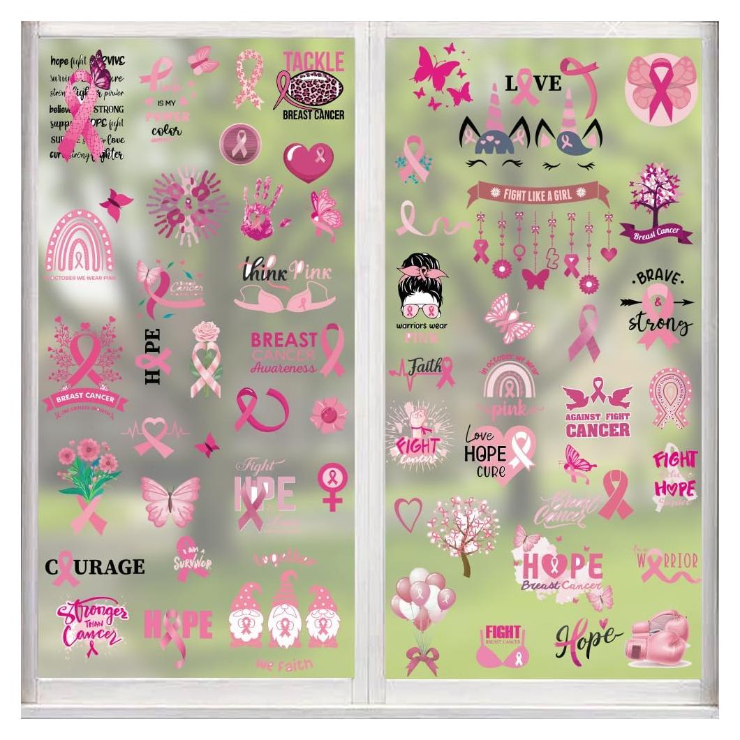 Hying 9PCS Ventosas Rosa Conciencia Cáncer de Mama Decoración