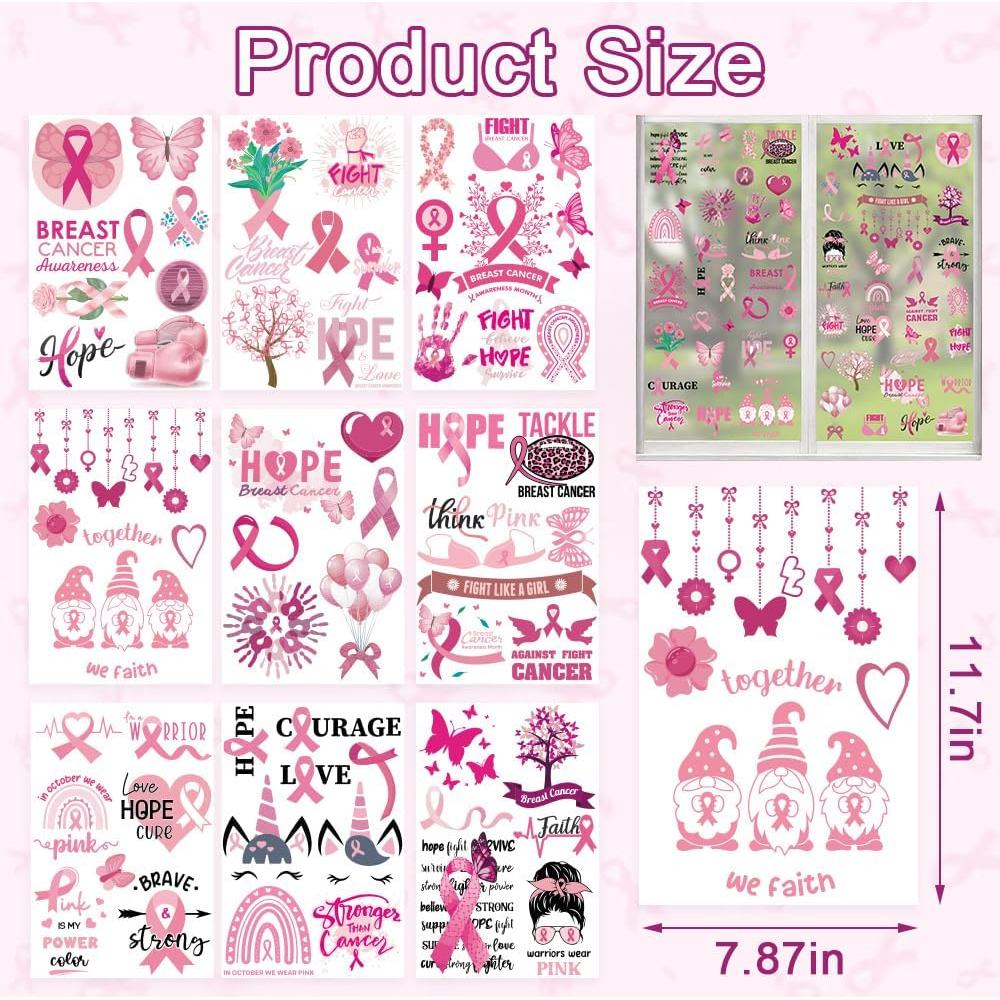 Hying 9PCS Ventosas Rosa Conciencia Cáncer de Mama Decoración