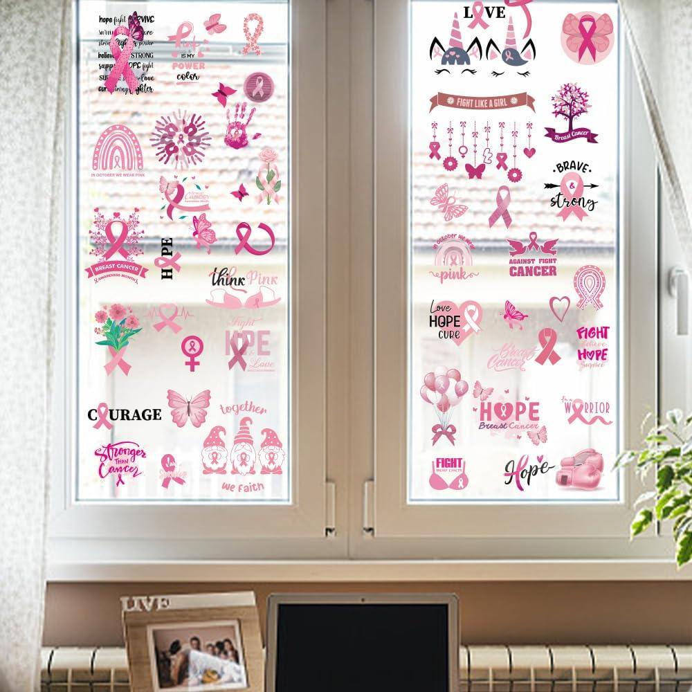 Hying 9PCS Ventosas Rosa Conciencia Cáncer de Mama Decoración