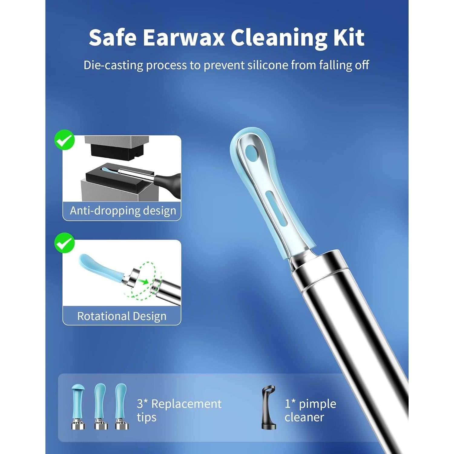 Limpiador de Oídos Yumika X1 con Cámara HD 1080P y 7 Piezas