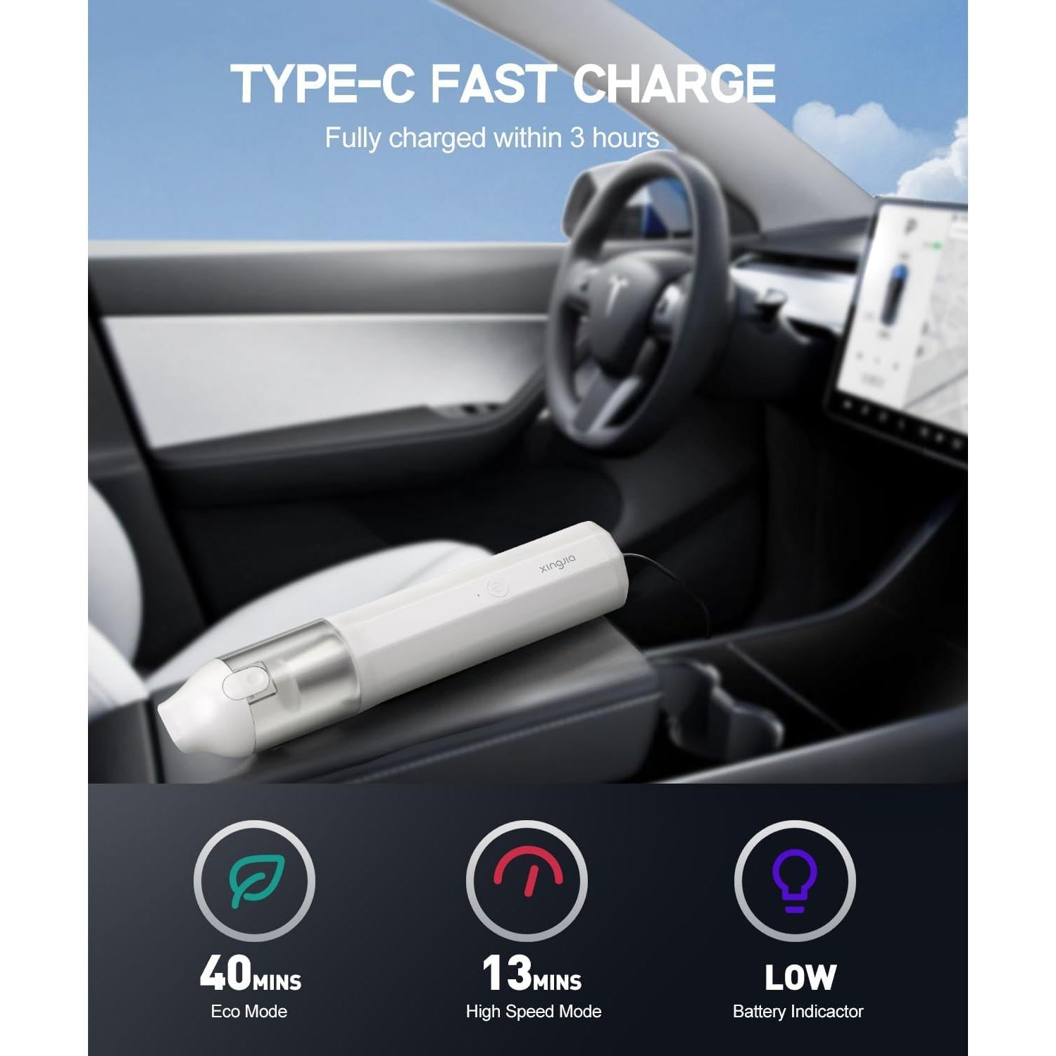 Aspiradora Portátil Sin Cable XINGJIA X1 15000Pa 4 en 1 Blanca