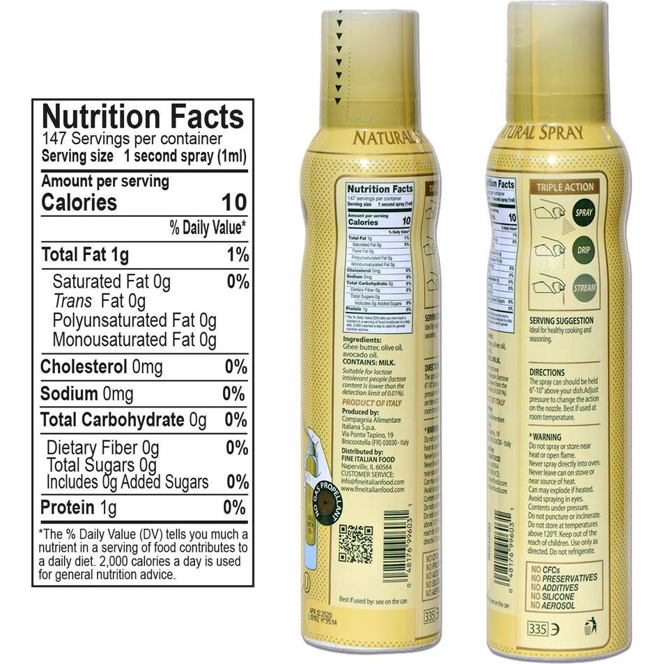 Aceite Ghee Mantova 148 ml Spray 100% Natural Omega-3