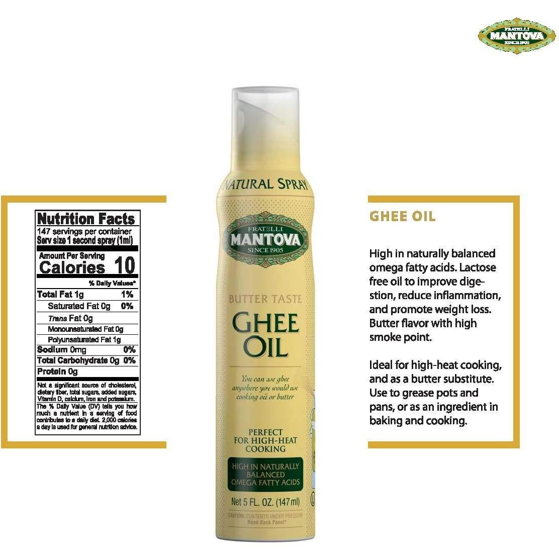 Aceite Ghee Mantova 148 ml Spray 100% Natural Omega-3