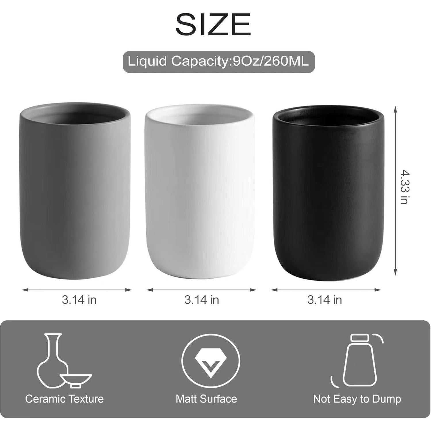 Soporte de Cepillos de Dientes Cerámico CAZAGA Negro 11 cm