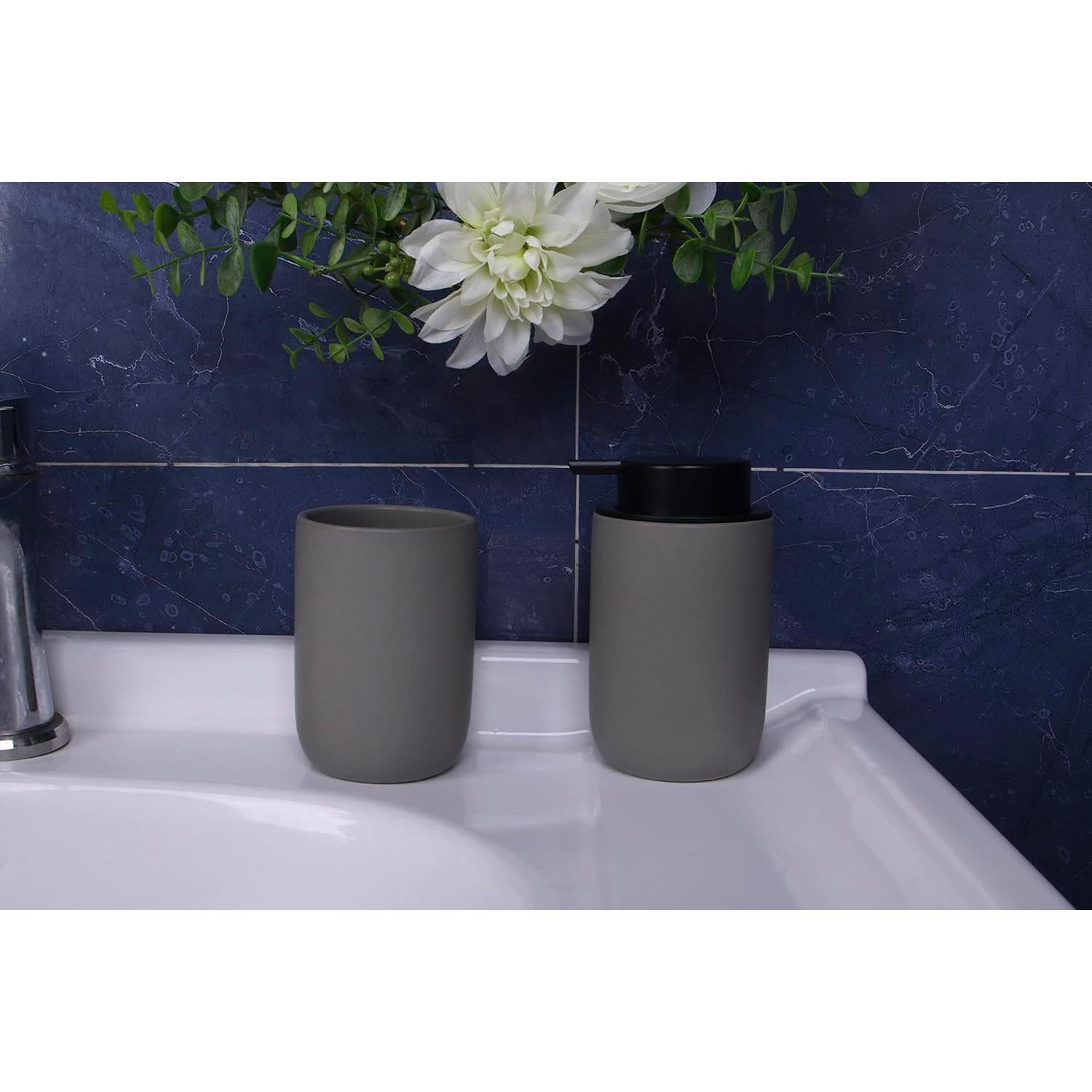 Soporte de Cepillos de Dientes Cerámico CAZAGA Negro 11 cm