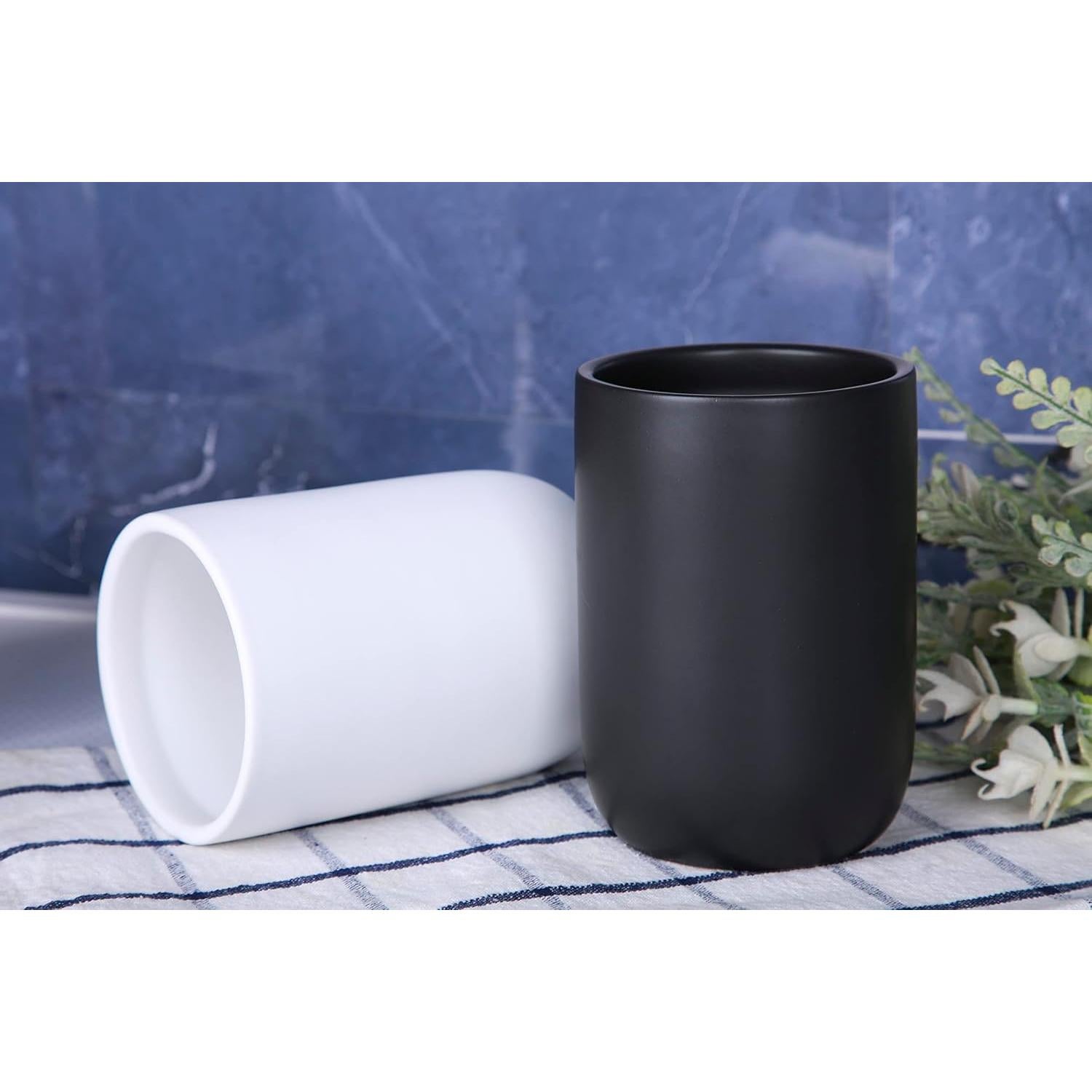 Soporte de Cepillos de Dientes Cerámico CAZAGA Negro 11 cm