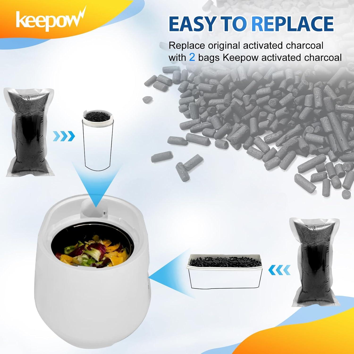 Filtros de Carbón Activado KEEPOW para Compostador Lomi - 2 Paquetes