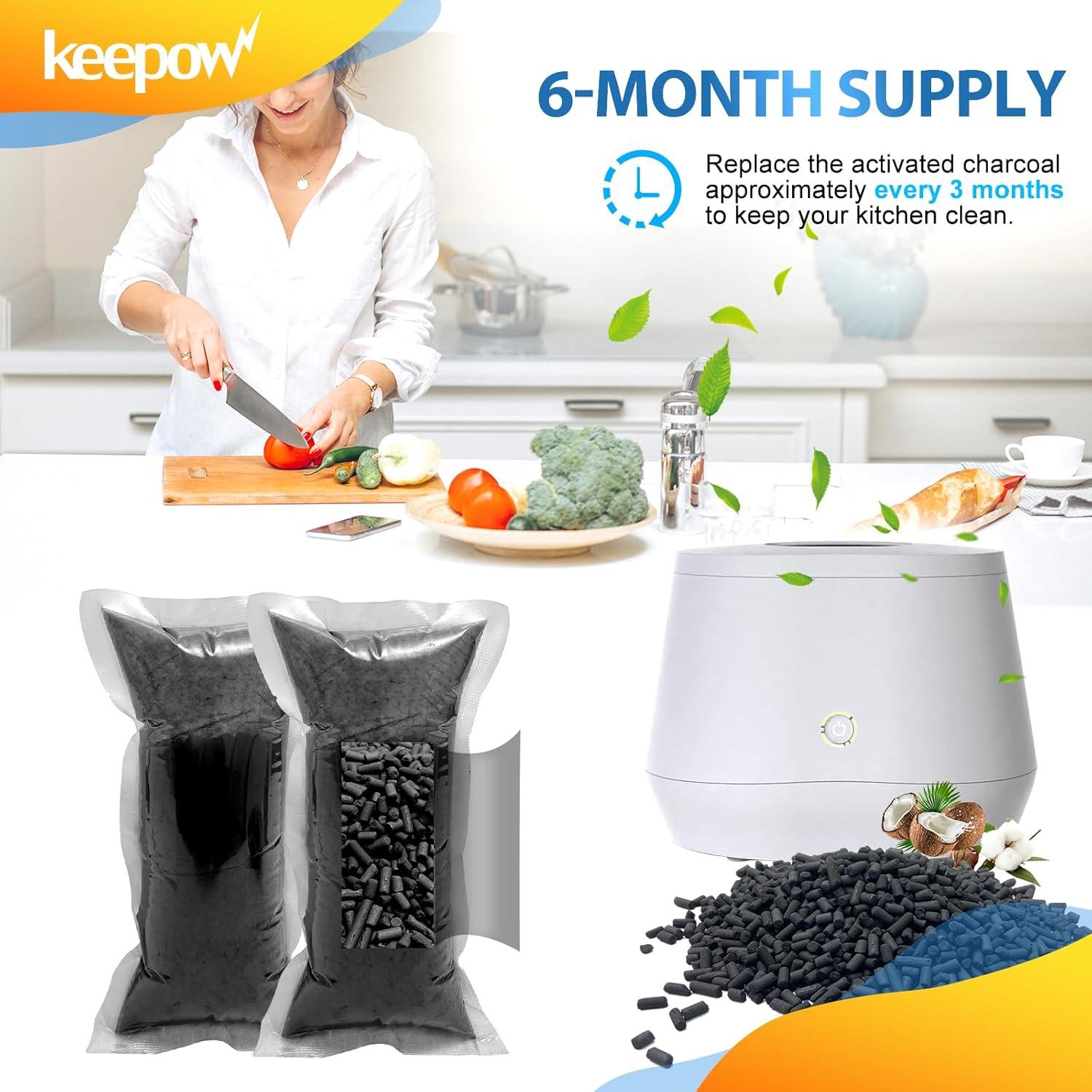 Filtros de Carbón Activado KEEPOW para Compostador Lomi - 2 Paquetes