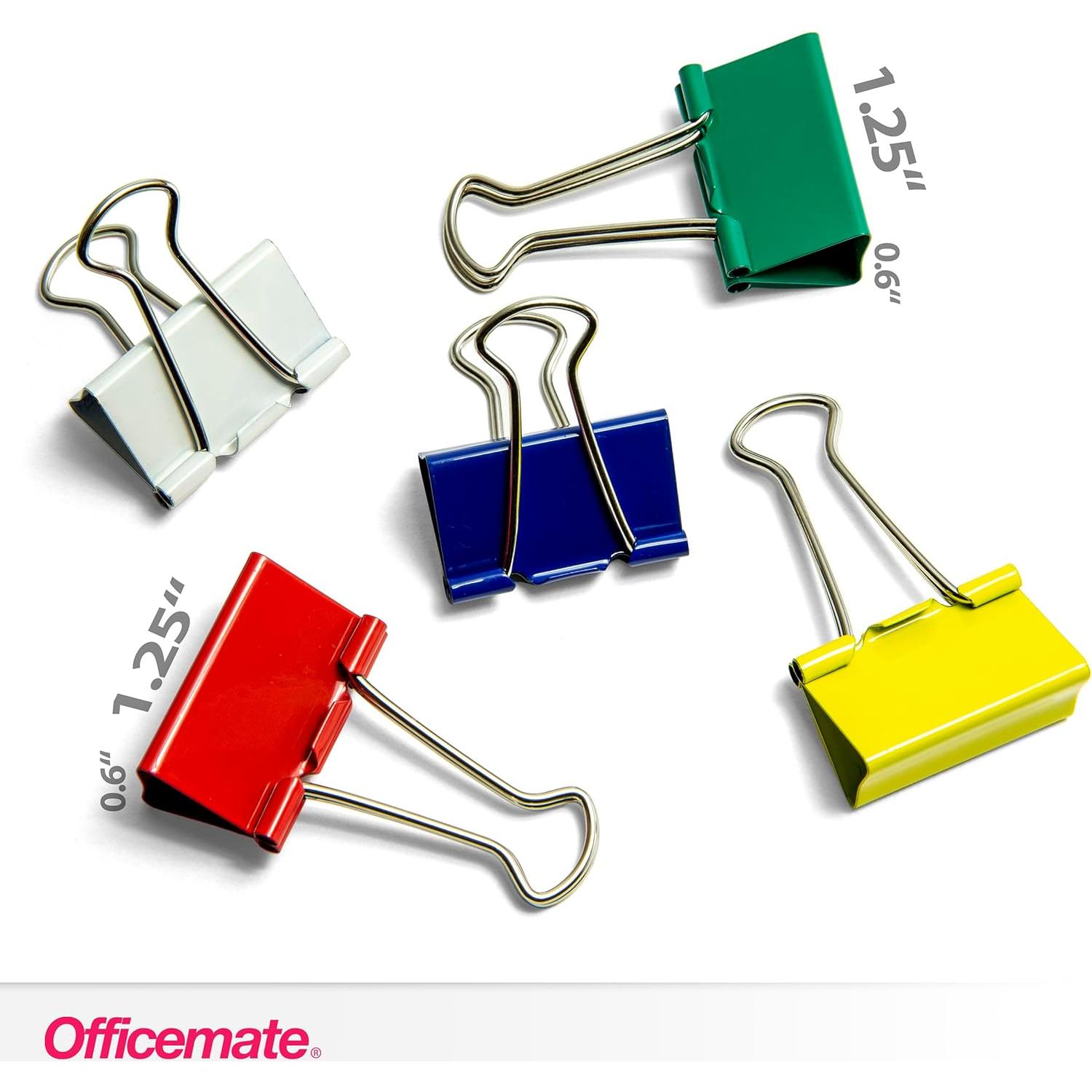 Clips de Binder Medianos Officemate Colores Asortidos