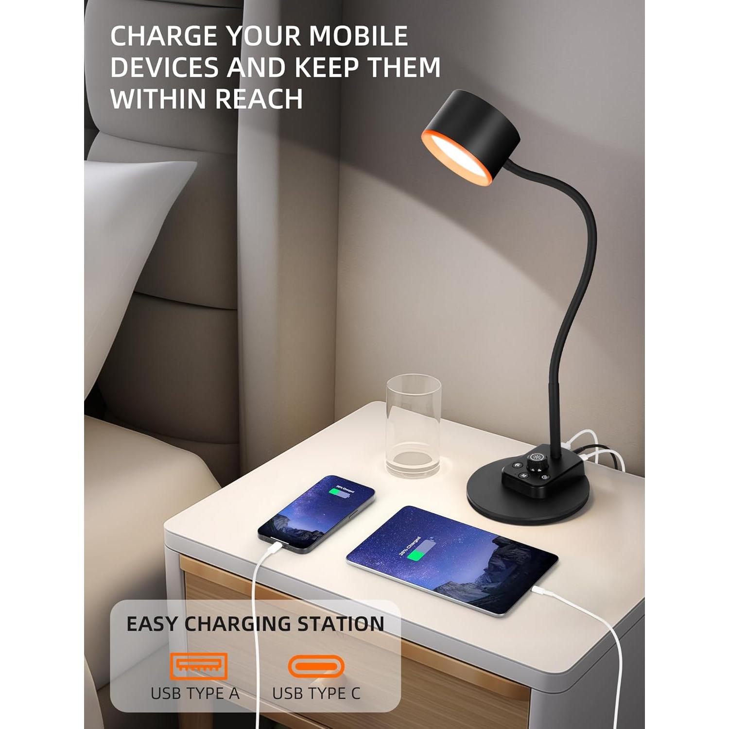 Lámpara de Escritorio LED LiFMIRA con Carga USB y 5 Modos