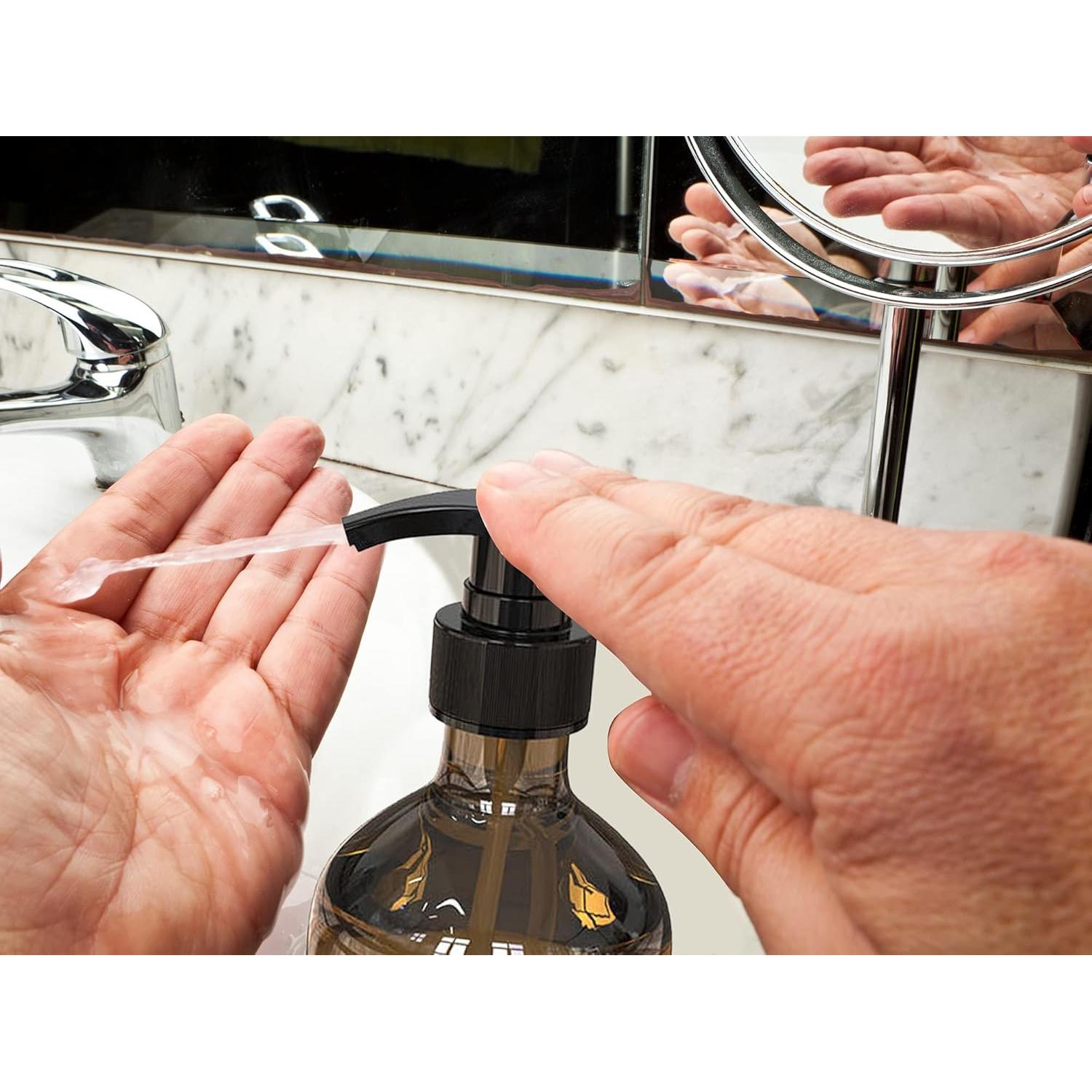 2 Botellas Dispensadoras de Plástico 300 ML WANBAO Ámbar Verde