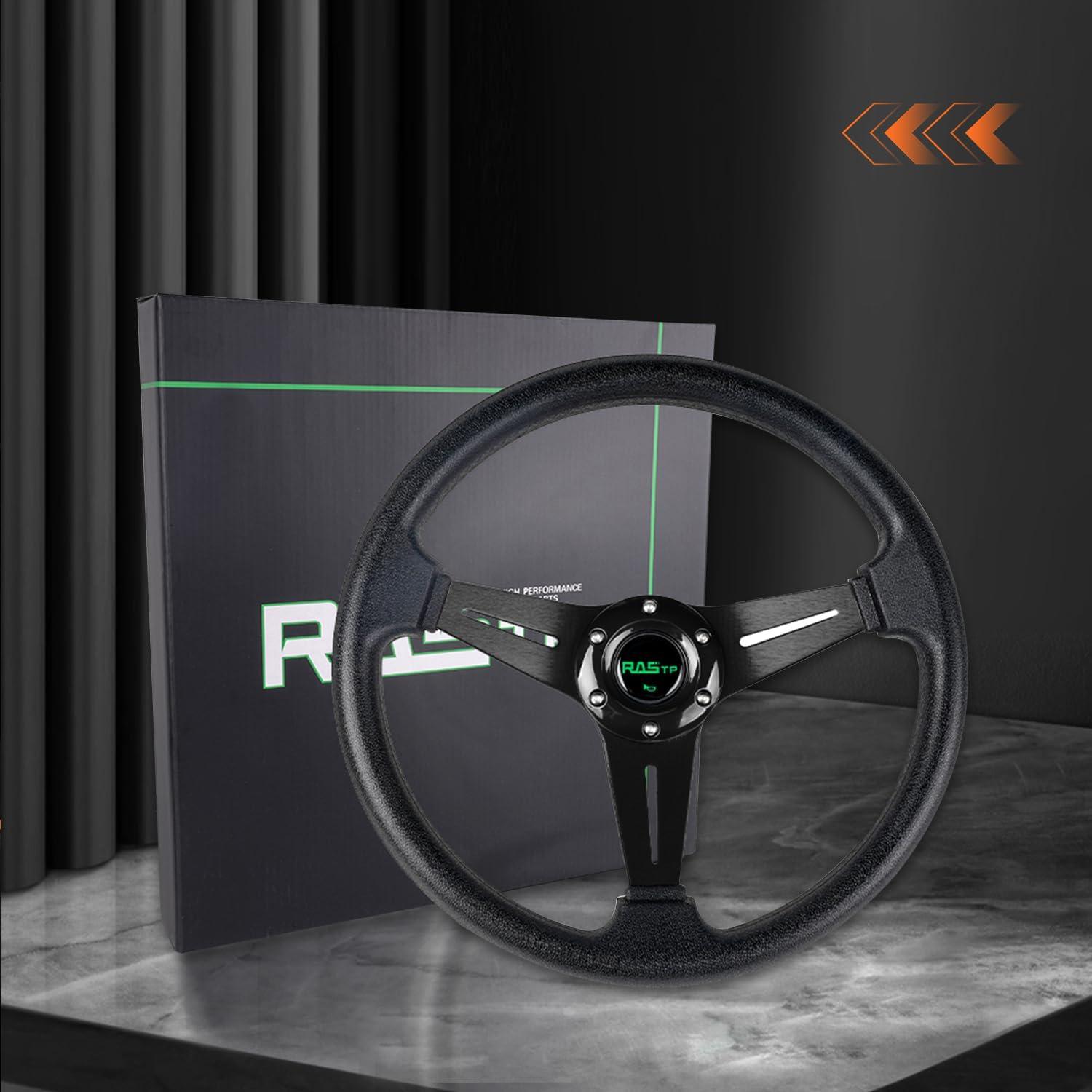 Volante de Carreras RASTP 35 cm Universal con Claxon - Negro