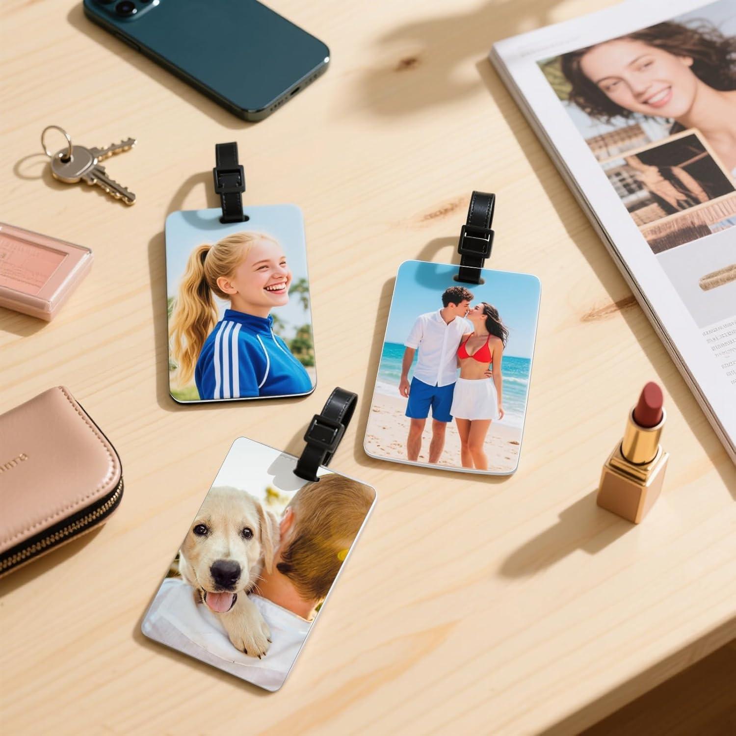 10 Etiquetas de Equipaje de Metal ToBeAce Doble Cara 9.7x6.1cm