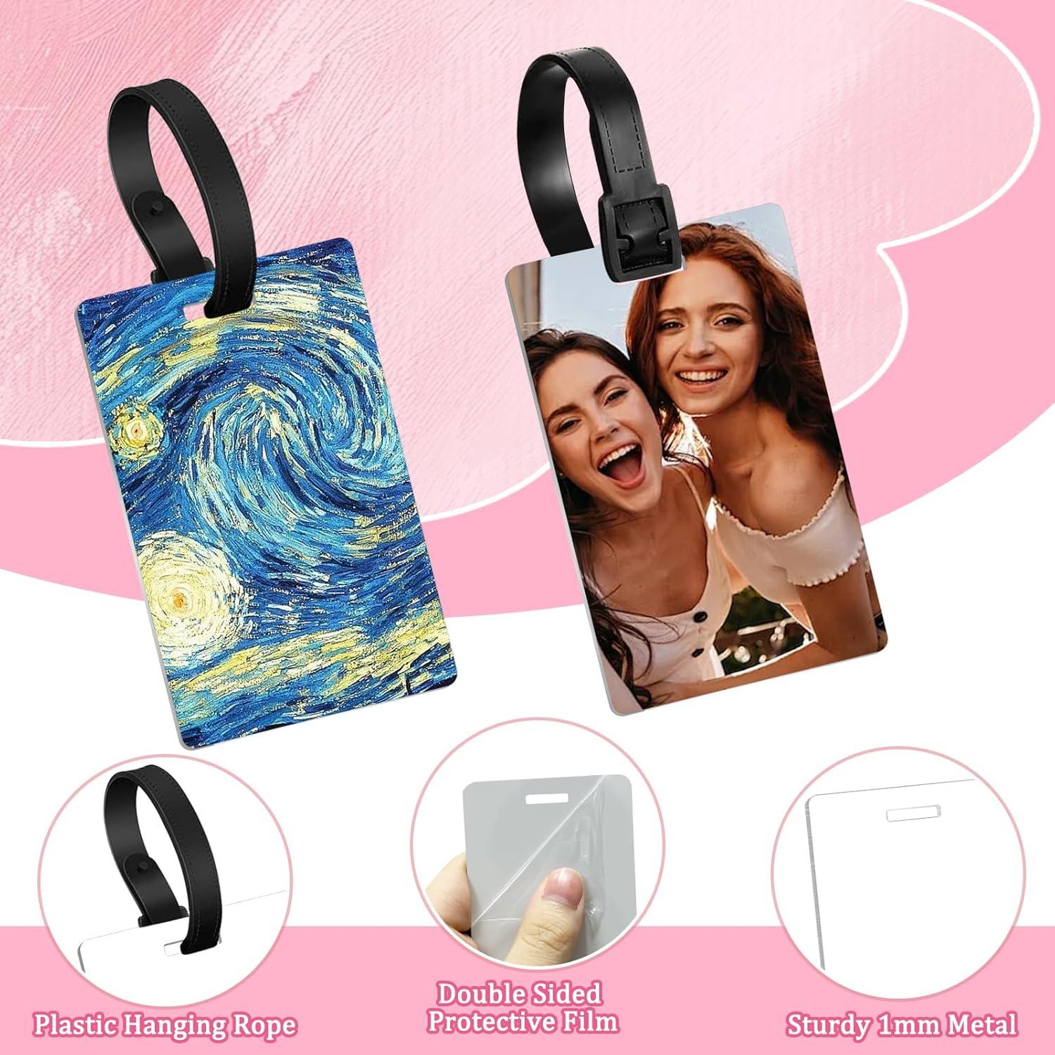 10 Etiquetas de Equipaje de Metal ToBeAce Doble Cara 9.7x6.1cm