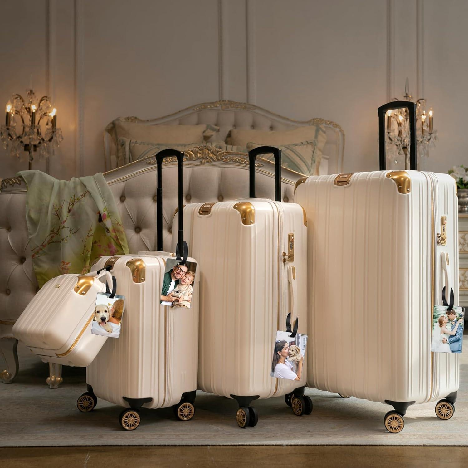 10 Etiquetas de Equipaje de Metal ToBeAce Doble Cara 9.7x6.1cm