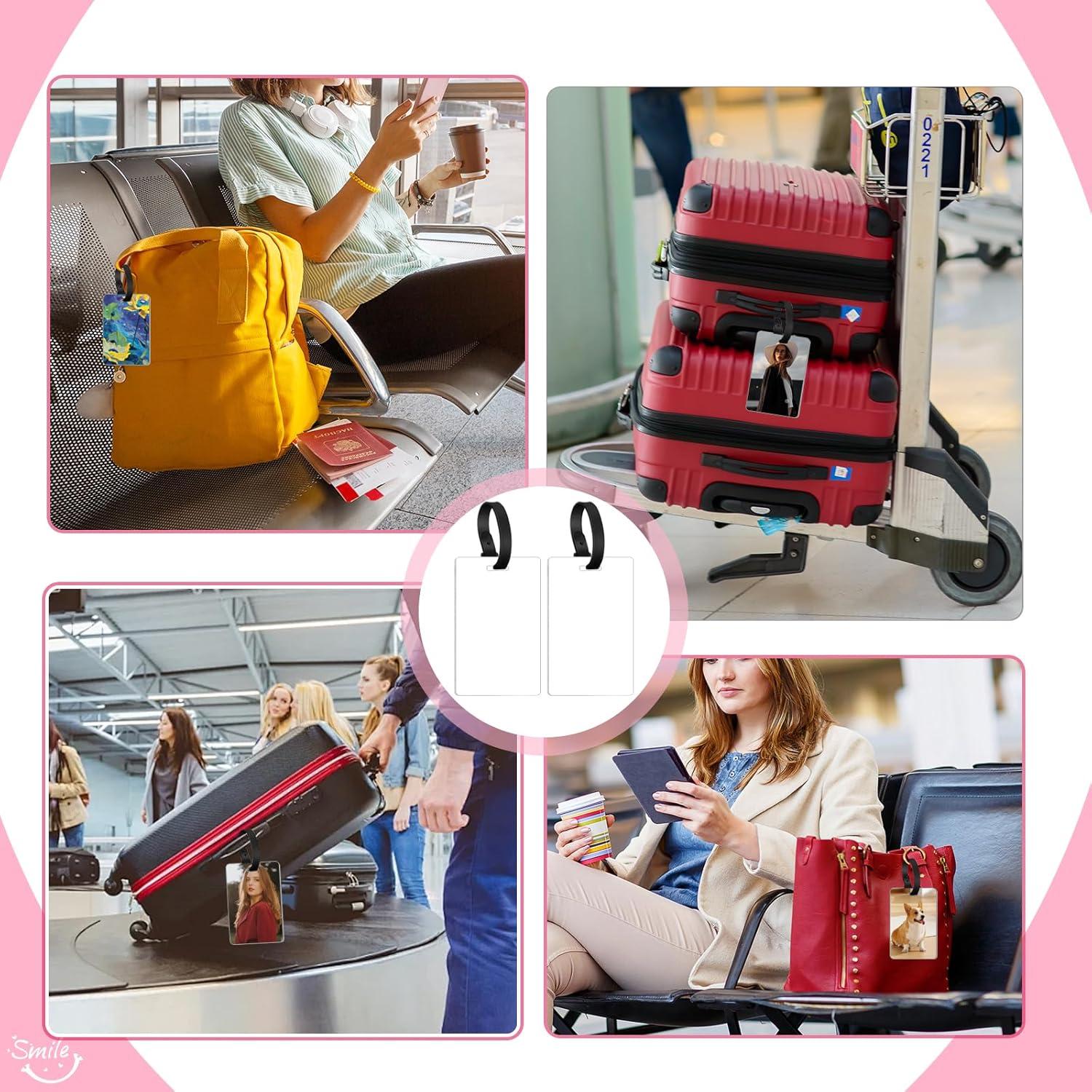 10 Etiquetas de Equipaje de Metal ToBeAce Doble Cara 9.7x6.1cm