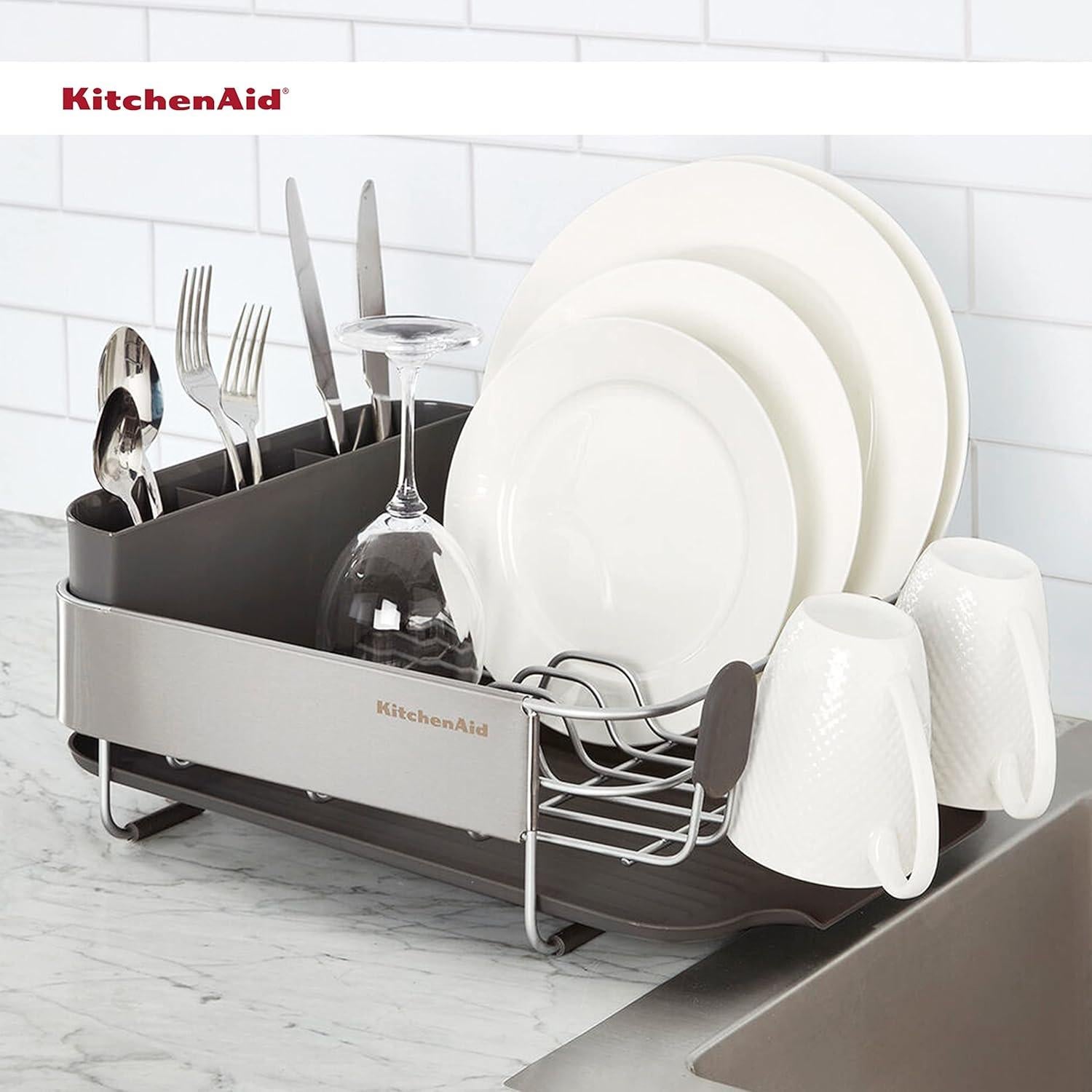 Escurridor de Platos KitchenAid Compacto Acero Inoxidable 40.7 cm