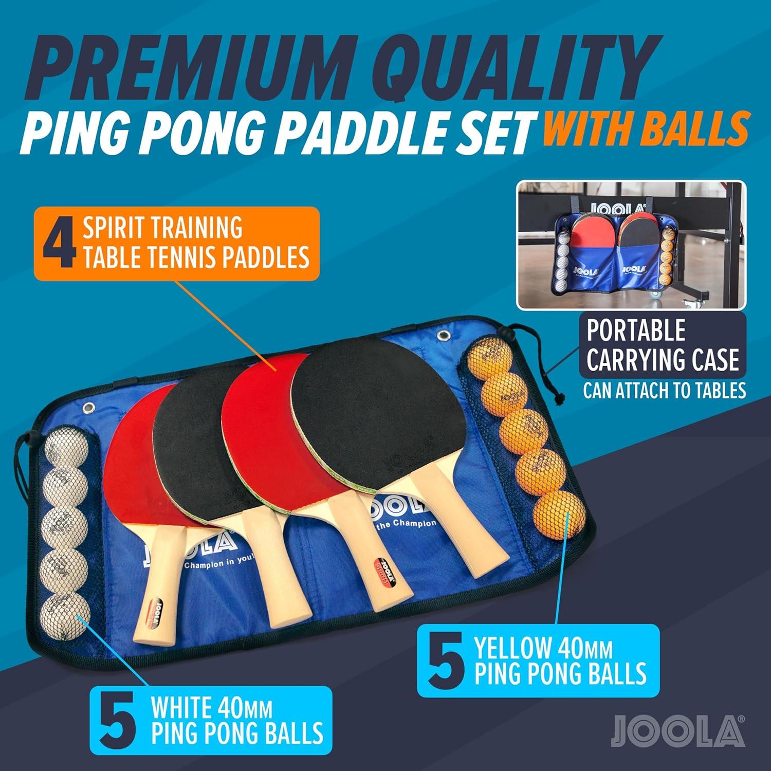 Set Familiar de Tenis de Mesa JOOLA - 4 Palas y 10 Pelotas