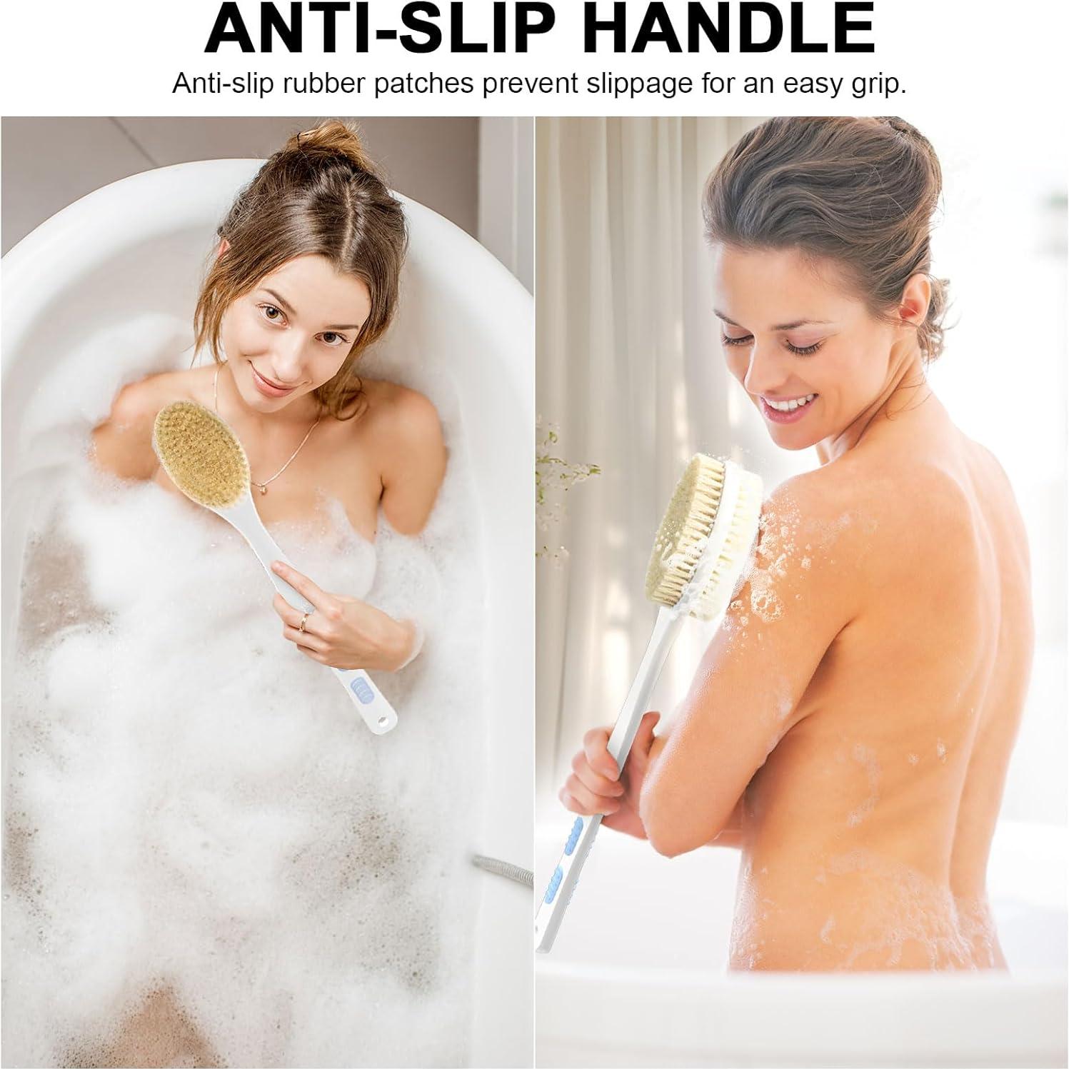 Cepillo de Espalda Bubbob con Mango Largo Antideslizante Azul