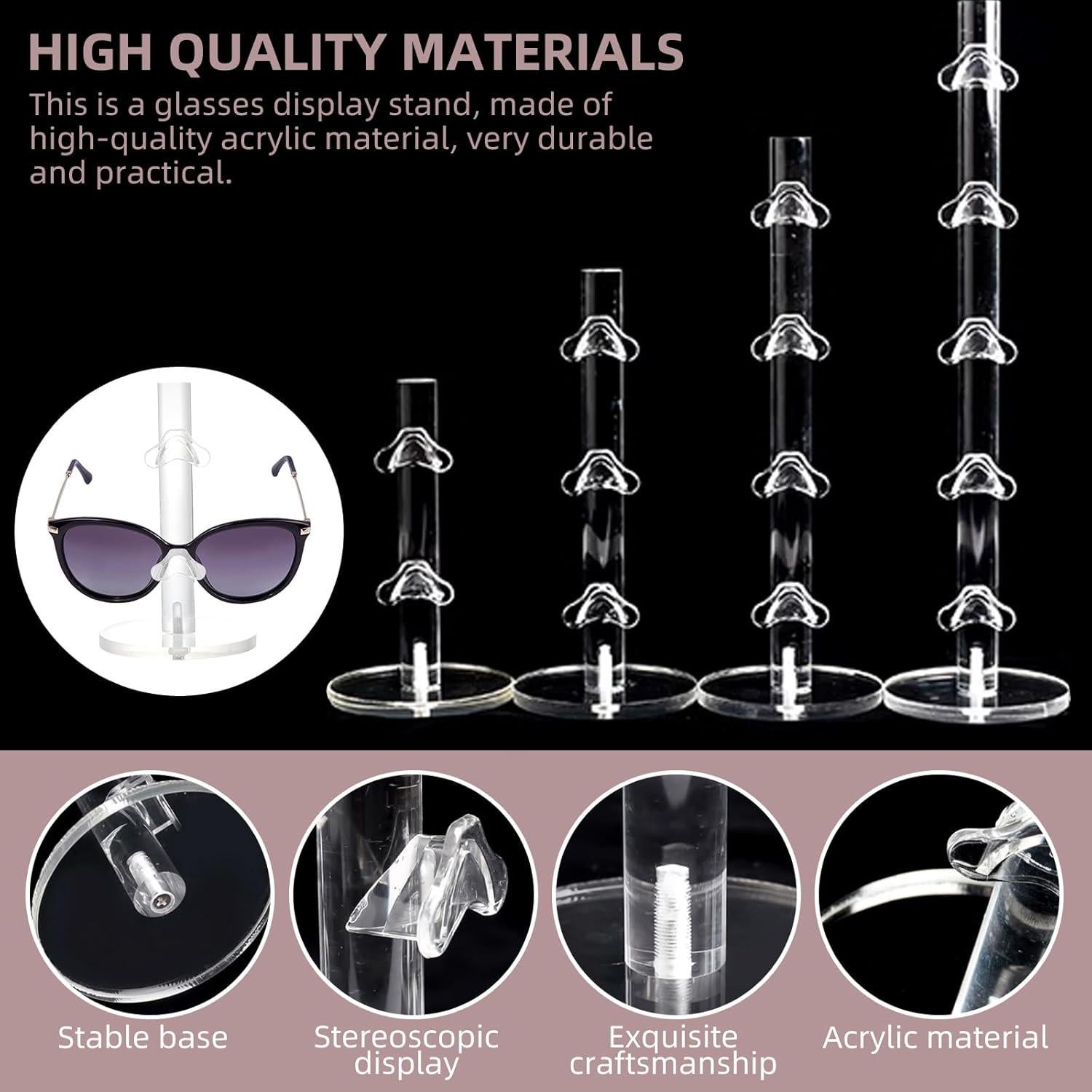 Soporte para Gafas de Acrílico WEIHAOSKY 2 Capas Transparente