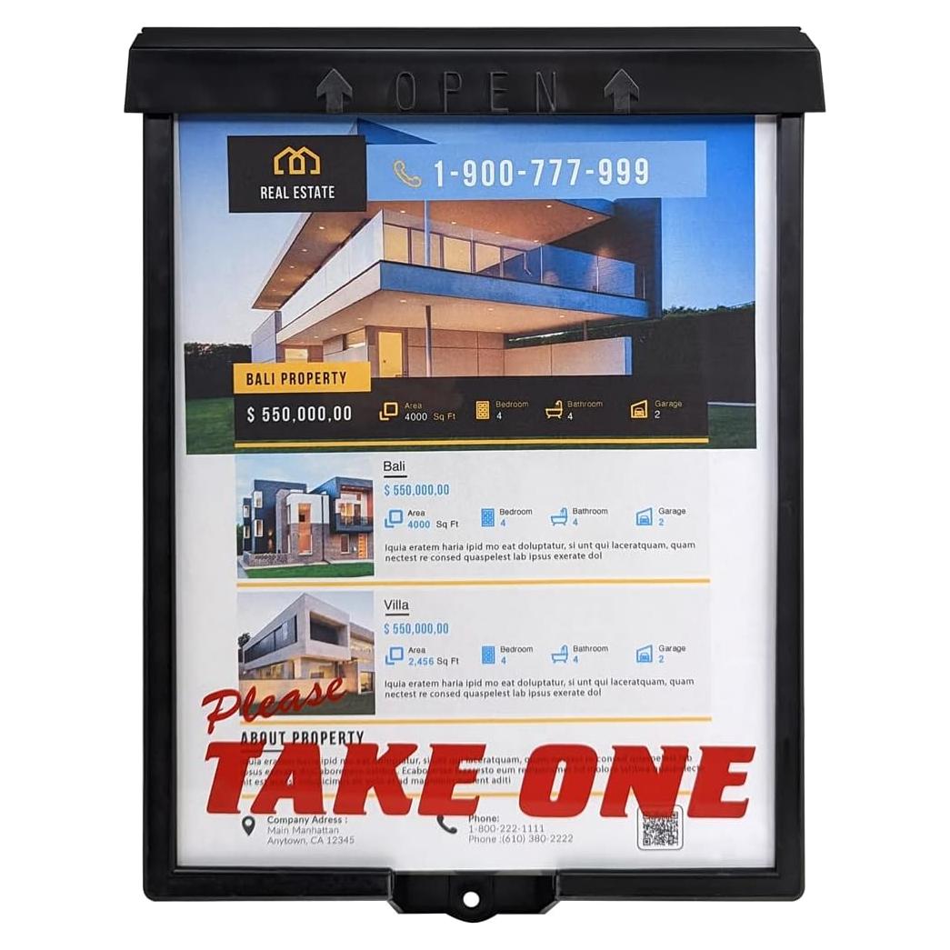 Caja de Folletos Inmobiliarios Mediz con Cierre Rápido 33x23.5 cm