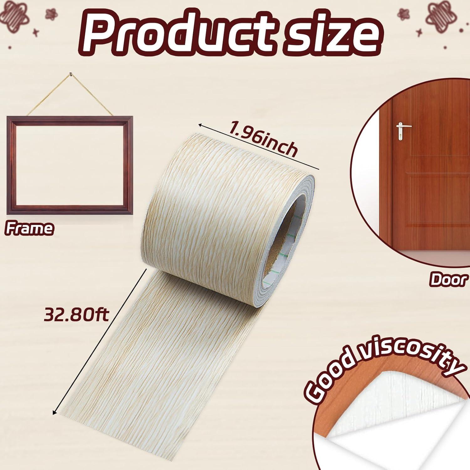 Cinta Adhesiva de Grano de Madera Giftmeet 5 cm x 9.75 m Beige
