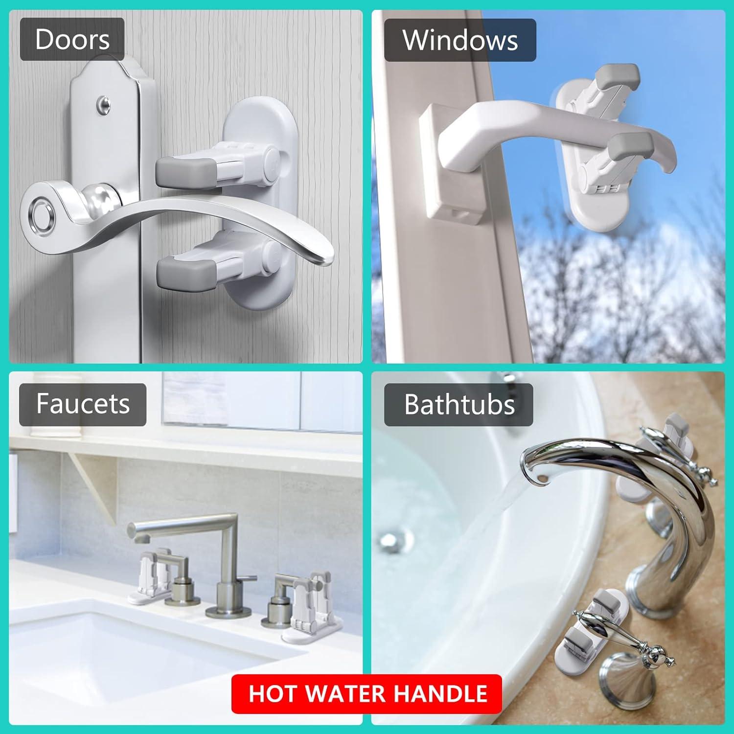 Bloqueo de Palanca de Puerta para Niños 3 Piezas 3M Gris