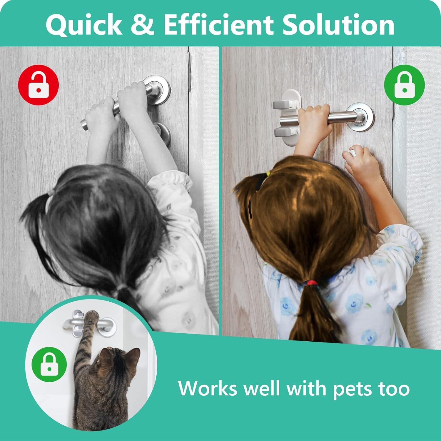 Bloqueo de Palanca de Puerta para Niños 3 Piezas 3M Gris