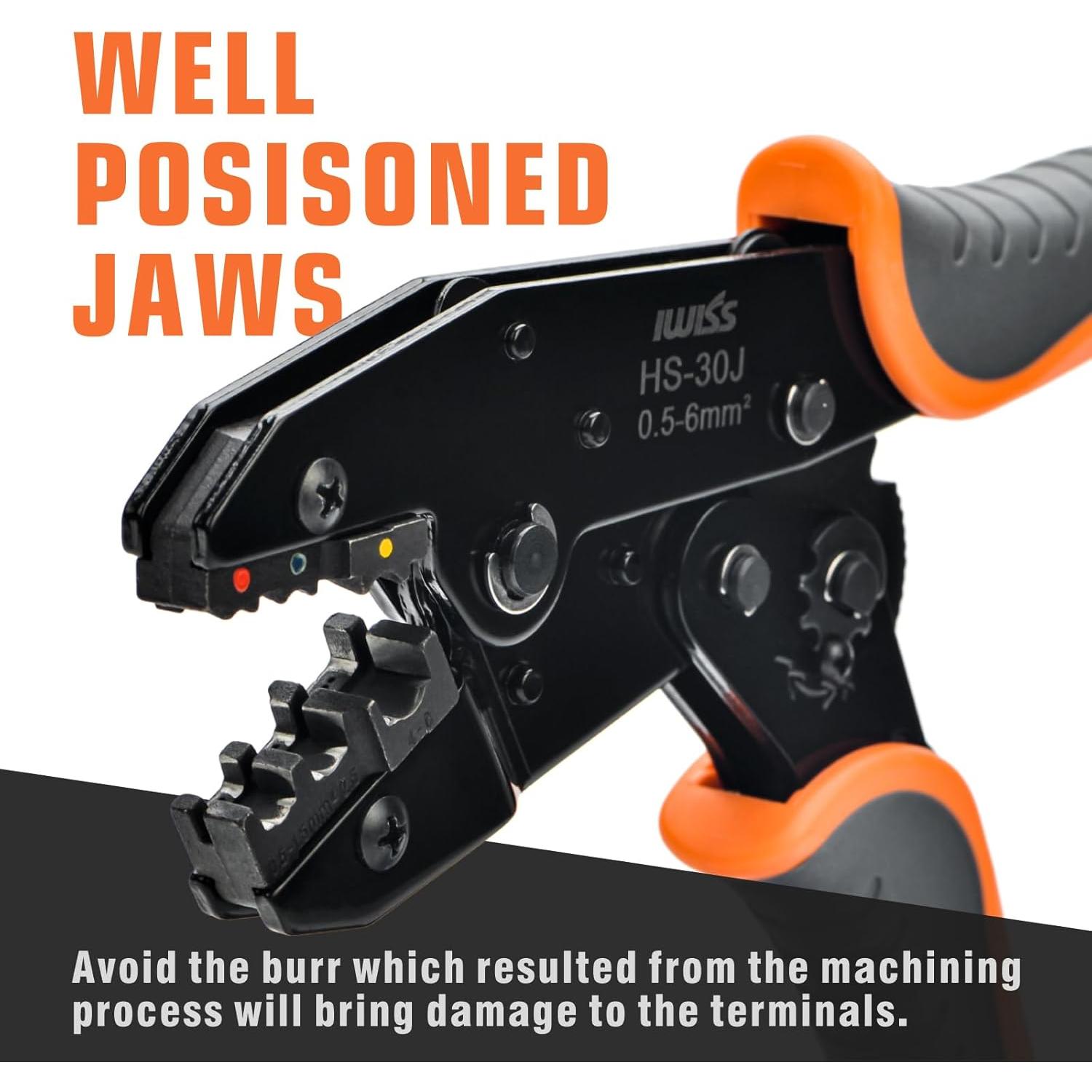 Juego de herramientas de crimpado IWISS con pelacables