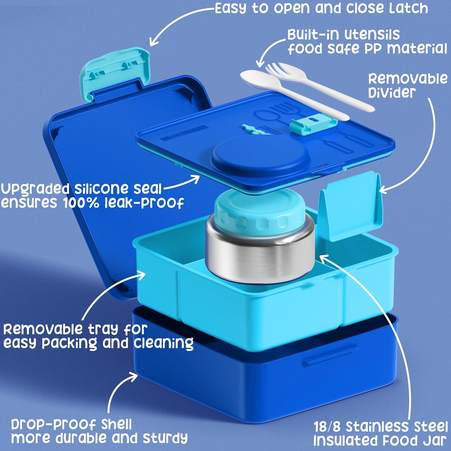 Caja Bento Fimibuke 4 Compartimentos 1774ml Azul Nautica