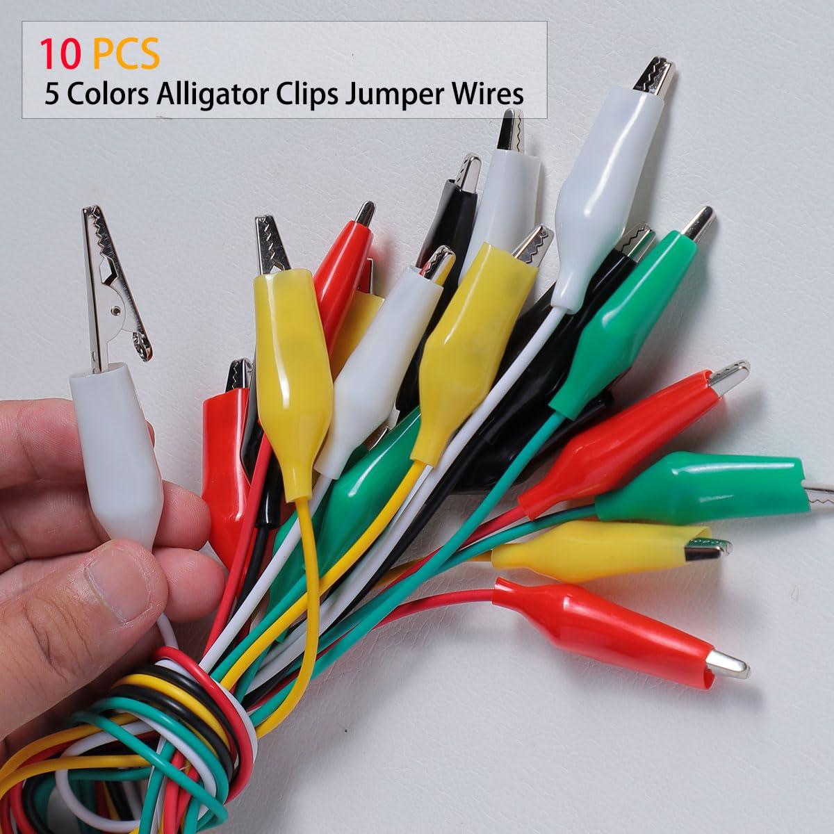 TKDMR 18Pcs Soft Silicone Electrician Test Leads Kit CAT III 1000V & CAT IV 600V with Alligator Clips and Needle Probe,5 Colors Jumper Wires