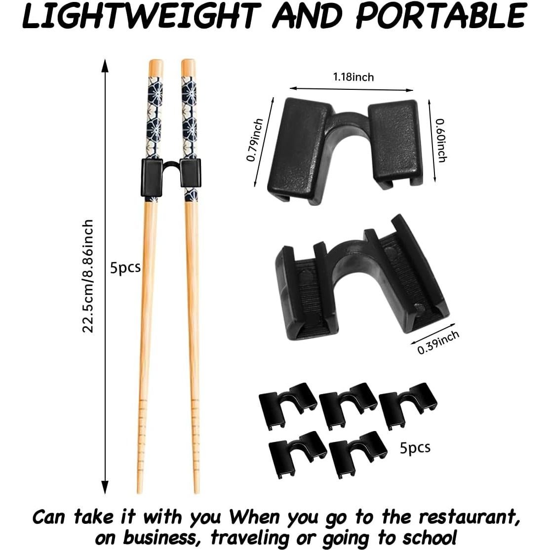 5 Pares de Palillos de Entrenamiento Reutilizables LYART 22.5cm