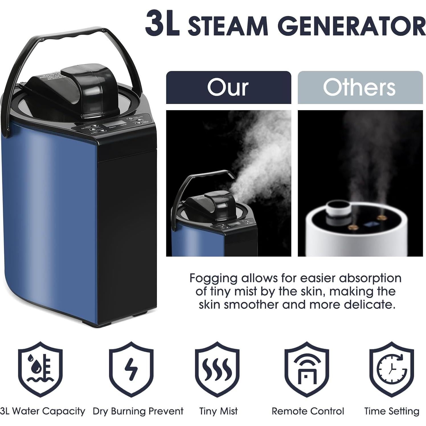 Sauna de Vapor Portátil Sauna Sunakie 3L 9 Niveles Azul