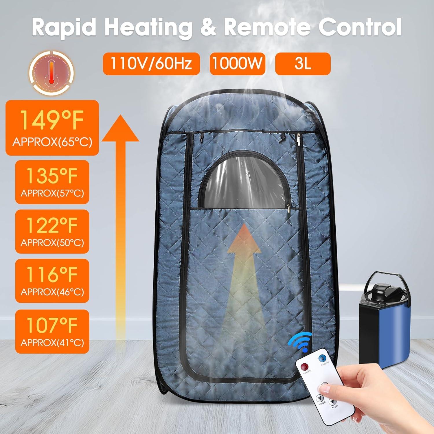 Sauna de Vapor Portátil Sauna Sunakie 3L 9 Niveles Azul