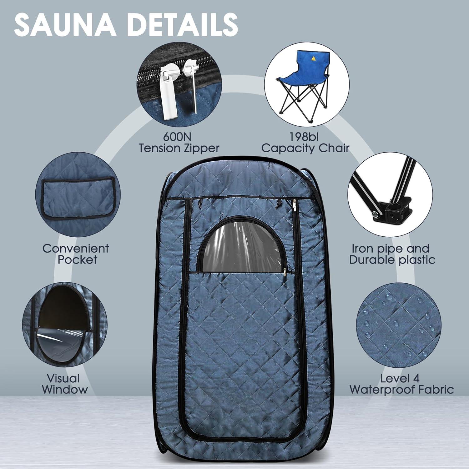 Sauna de Vapor Portátil Sauna Sunakie 3L 9 Niveles Azul