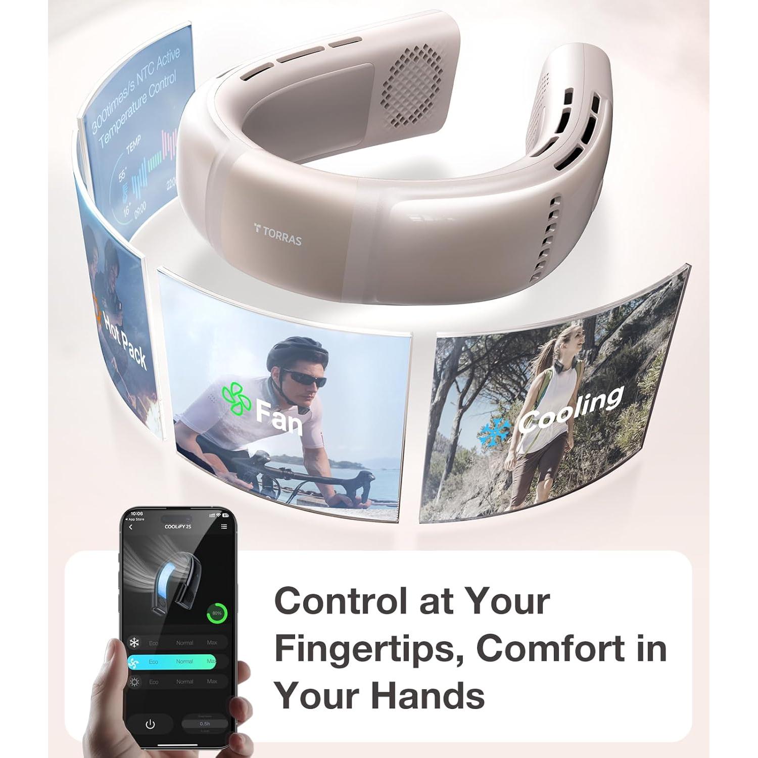 Ventilador de Cuello TORRAS COOLIFY 2S 28H Batería Fría